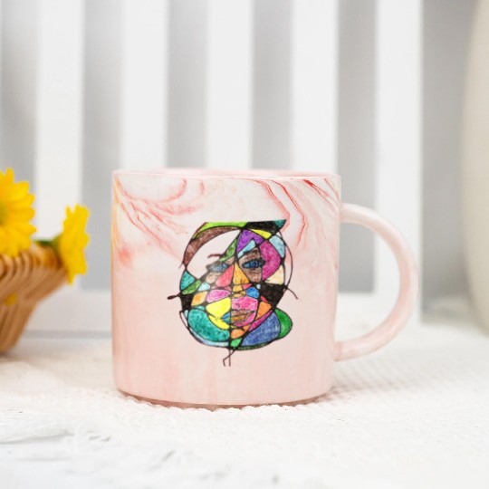Vivid Spectrum Visage Marble Mugs