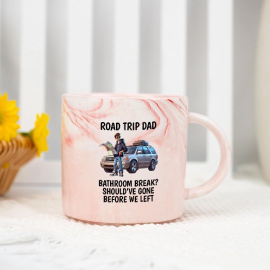 Road Trip Dad Design Marble Mugs