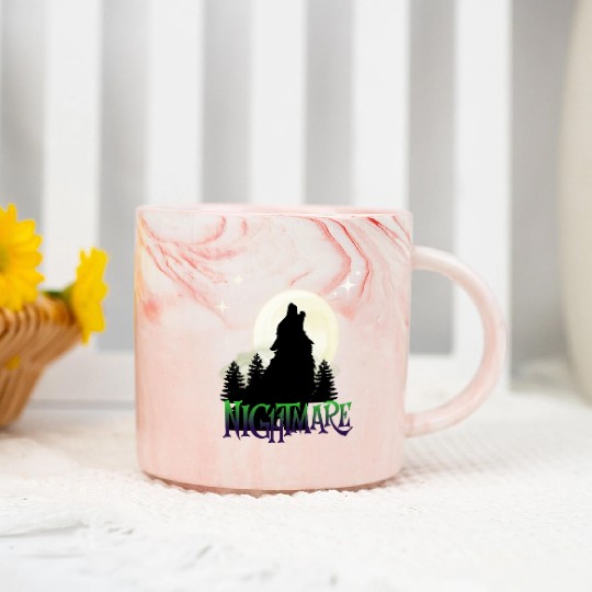 Nightmare Marble Mugs | Dark Aesthetic Horror Marble Mugs for