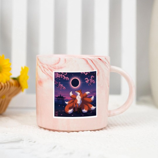 Celestial Kitsune Marble Mugs