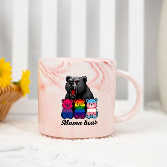 Mama Bear Pride Cubs Marble Mugs