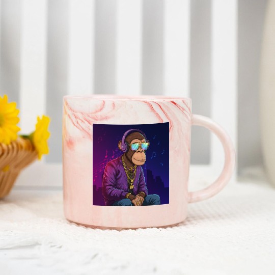 Chill Vibes Gorilla Art Marble Mugs