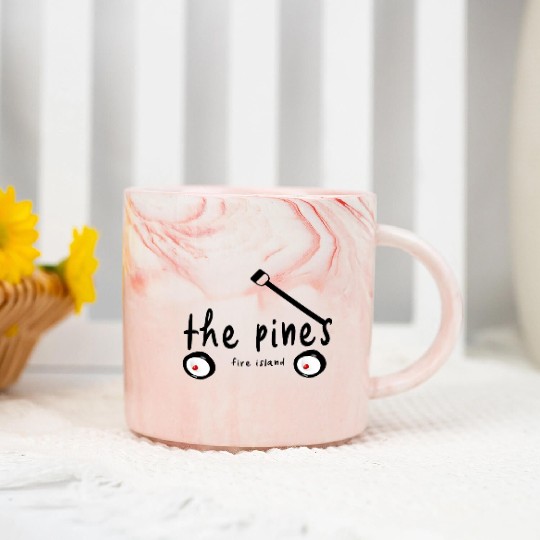 The Pines Fire Island NY wagon word gay paradise Marble Mugs