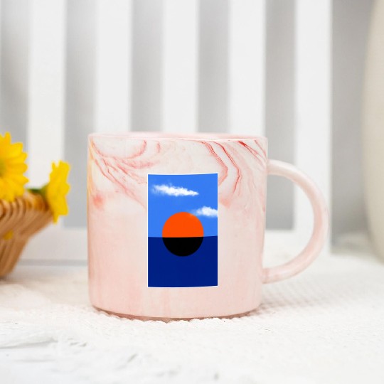 Bauhaus Summer Horizon Marble Mugs