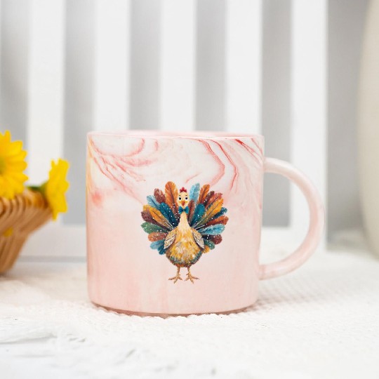 Coquette Thanksgiving Turkey Marble Mugs