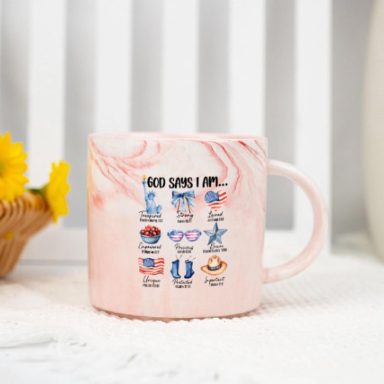 Christian God Says I Am Marble Mugs