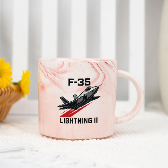 F-35 Lightning II Stealth Fighter Jet Art Marble Mugs