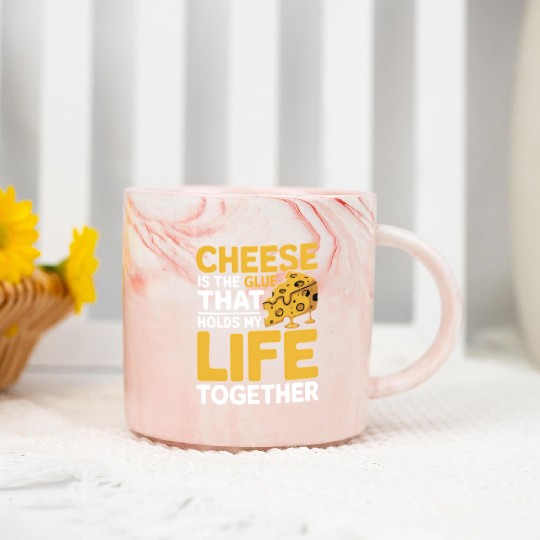 Cheese Lovers Unite My Life Is Held Together Marble Mugs