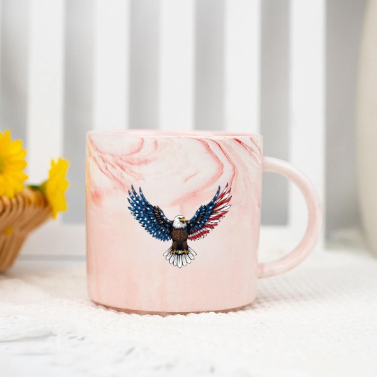 us flag colored eagle Marble Mugs