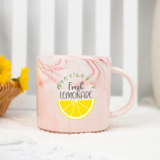 Fresh Lemonade Lemon Slice Marble Mugs