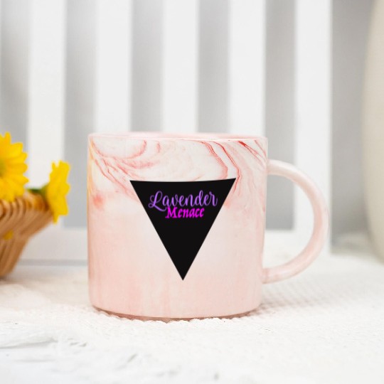 Lavender Menace Black Triangle Marble Mugs