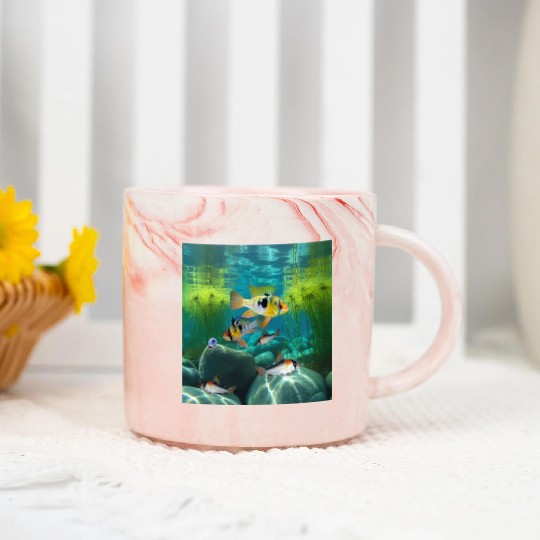 German Blue Rams Pair Dwarf Cichlid Corydoras Fish Marble Mugs
