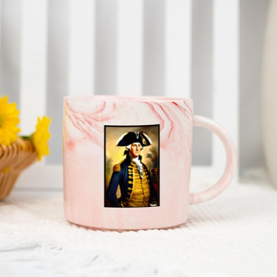 George Washington in revolutionary bttlefield a Marble Mugs