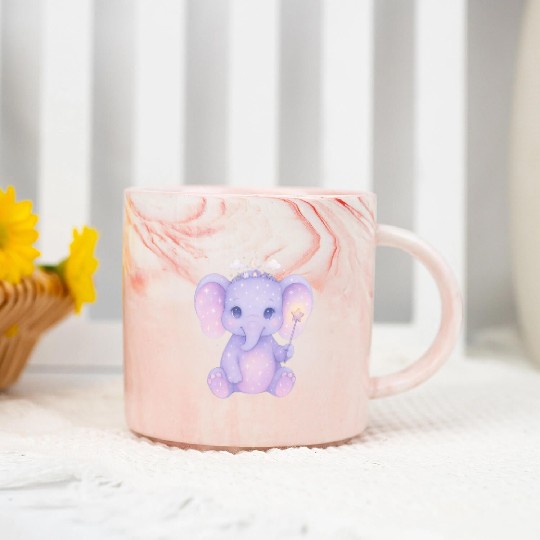Celestial Baby Elephant Magical Nursery Girl Art Marble Mugs