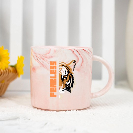 Fearless Tiger Graphic Marble Mugs