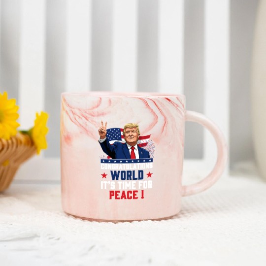 Congratulations world, It's time for peace! Marble Mugs