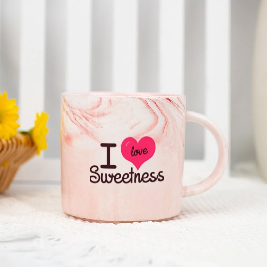 I Love Sweetness Marble Mugs, Cute Valentine’s Gift