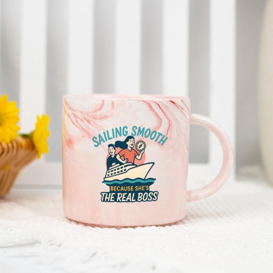 Funny Cruise Vacation She’s the Captain Now Marble Mugs