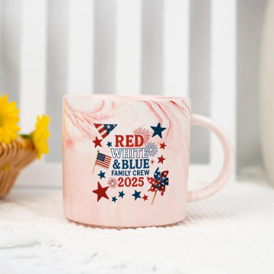 4th of July Patriotic Family Marble Mugs