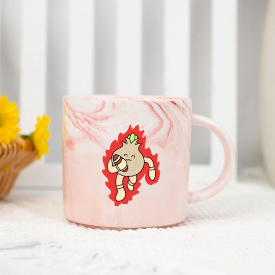Cute rugby onion Marble Mugs