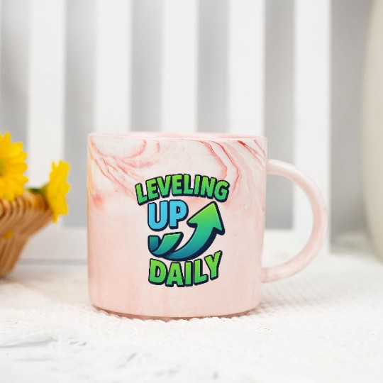 Level Up Daily – Gamer Mindset Streetwear Marble Mugs