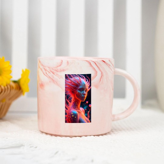 Digital Phoenix - Ethereal Woman with Etherea Ener Marble Mugs