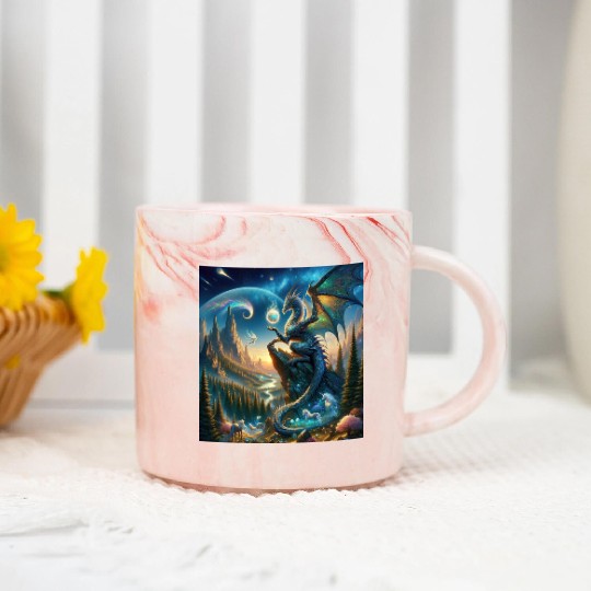 Dragons Domain Fantasy Landscap Marble Mugs