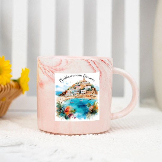 Mediterranean Dreams Marble Mugs