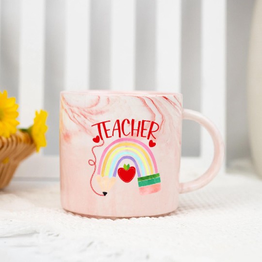 TEACHER Marble Mugs, TEACHER APPRECIATION Marble Mugs