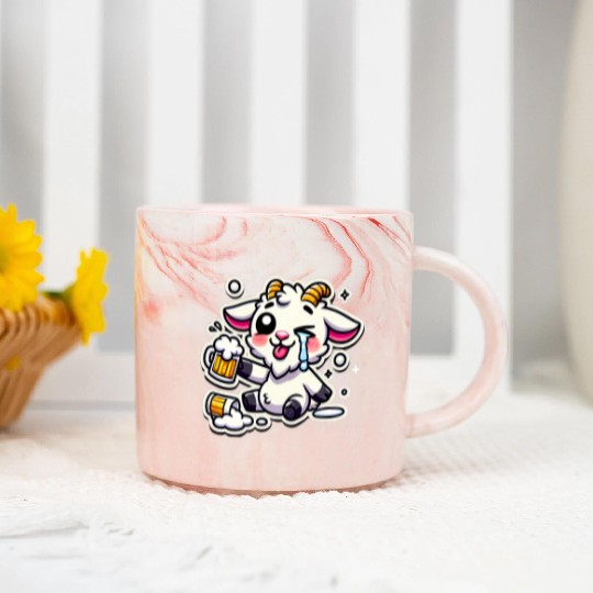 Drunk Wasted Hangover Goat Marble Mugs