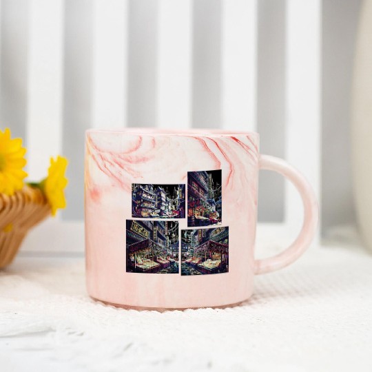 Where Tradition Meets Neons Twilight Marble Mugs