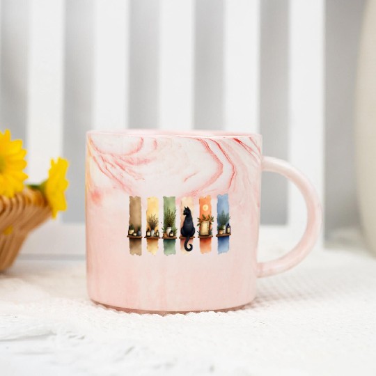 Shelf Life – Autumn Cottagecore Brushstrokes Marble Mugs