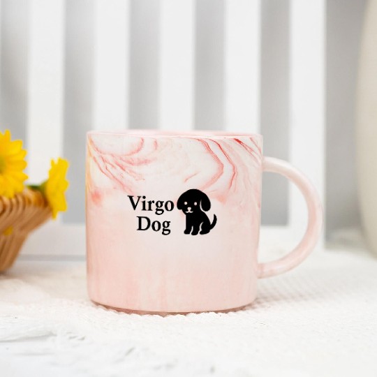 Virgo Dog Marble Mugs
