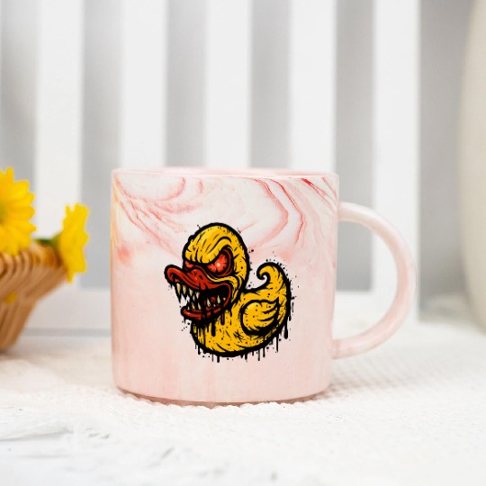 Evil Duck – Crazy Horror Cartoon Marble Mugs