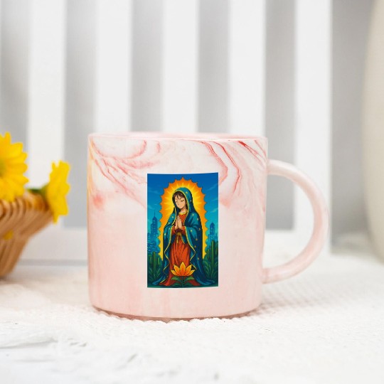GUADALUPE VIRGEN ANIME STYLE Marble Mugs