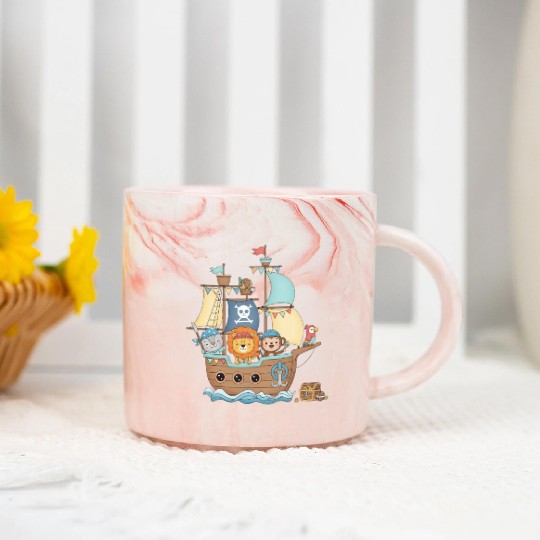 Animal Pirate Ship Adventure Marble Mugs
