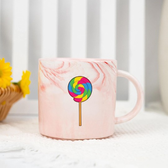 Lollipop Rainbow Sucker Candy Halloween Costume Marble Mugs