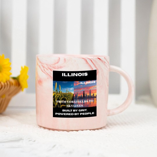 Illinois Midwest Mosaic Art Marble Mugs