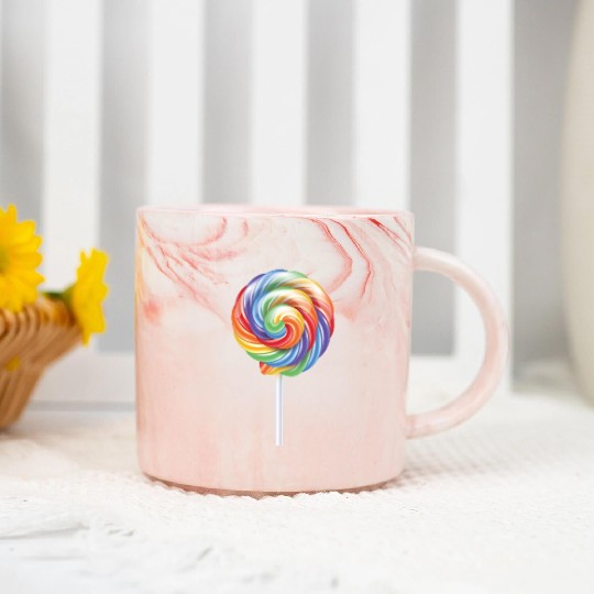 Lollipop Rainbow Sucker Candy Costume Halloween Marble Mugs