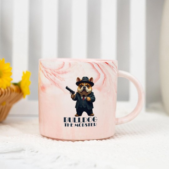 Bulldog the Mobster Marble Mugs