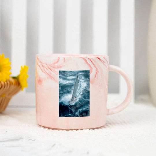 Fearless Voyage in Turbulent Waters Marble Mugs