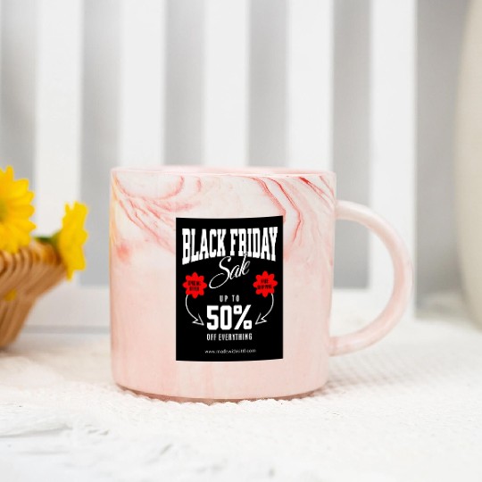 Hustle Wear Black Friday ,Marble Mugs design