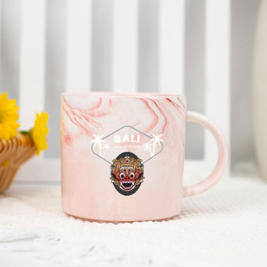 Bali Island of the Gods Barong Mask Rangda Witch Marble Mugs