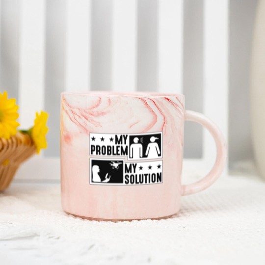 Drone Enthusiast My Problem My Pictogram Mom Dad Marble Mugs