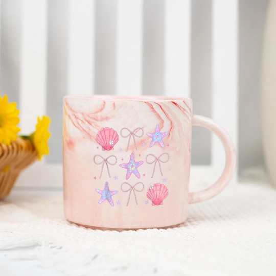 Under the Sea Sparkle Marble Mugs