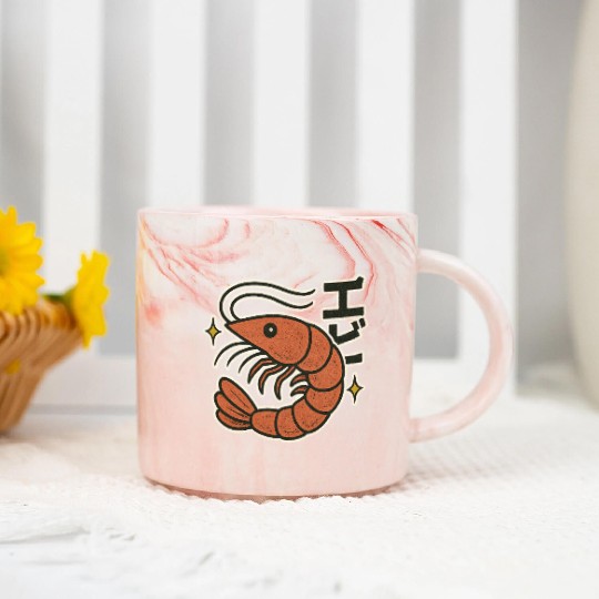 Kawaii Shrimp Japanese Marble Mugs