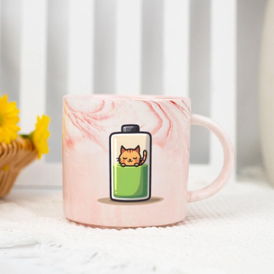 Cat Nap Battery Marble Mugs