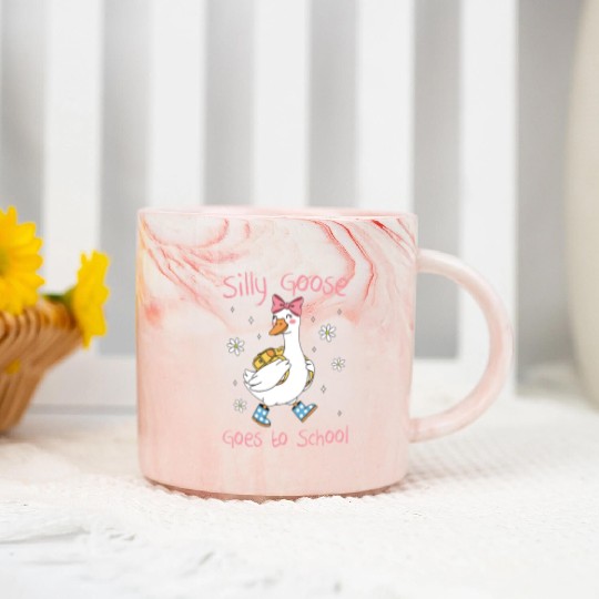 Silly Goose Back to School Funny Marble Mugs