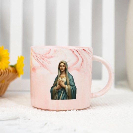 Madonna and Child Divine Embrace Marble Mugs