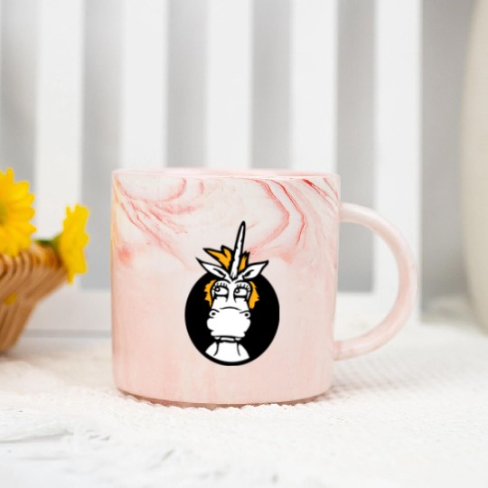 Unicorn Silly Funny Hilarious Hole Witty Cartoon Marble Mugs